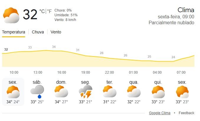 Foto: Reprodução internet/GoogleClima